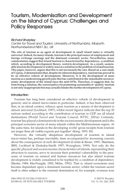 Tourism, Modernisation and Development on the Island of Cyprus