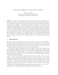 The Role of Software in Spacecraft Accidents - Nancy Leveson