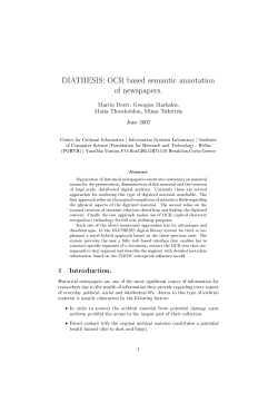 DIATHESIS: OCR based semantic annotation of newspapers.