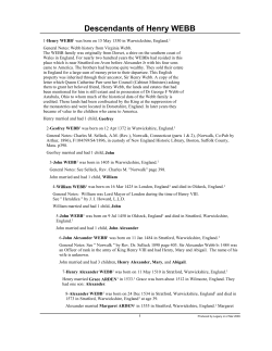 Descendants of Henry WEBB