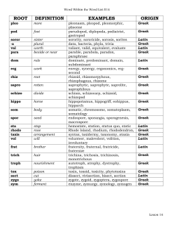 ROOT DEFINITION EXAMPLES ORIGIN