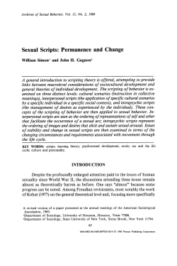 Sexual scripts: Permanence and change