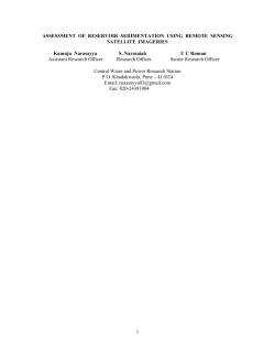 1 ASSESSMENT OF RESERVOIR SEDIMENTATION USING