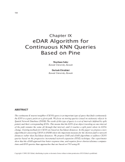 eDAR Algorithm for Continuous KNN Queries