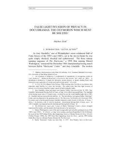 False Light Invasion of Privacy in Docudramas: The Oxymoron