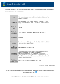 Title The potential use of online tools for scientific collaboration by