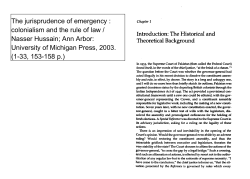 The jurisprudence of emergency : colonialism and the rule of law