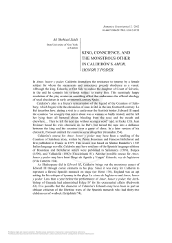king, conscience, and the monstrous other in calder&oacute;n`s amor, honor