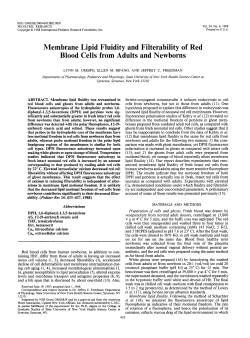 Membrane Lipid Fluidity and Filterability of Red Blood Cells