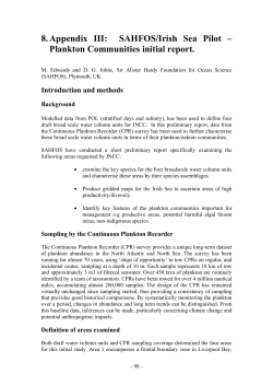 THE IRISH SEA PILOT: Report on the development of a