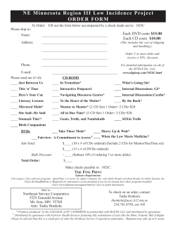 NE Minnesota Region III Low Incidence Project ORDER FORM