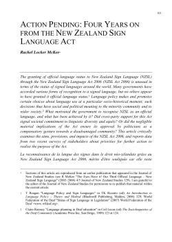 action pending: four years on from the new zealand sign language act