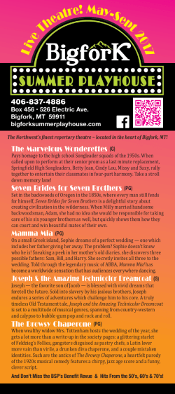 schedules - Bigfork Summer Playhouse