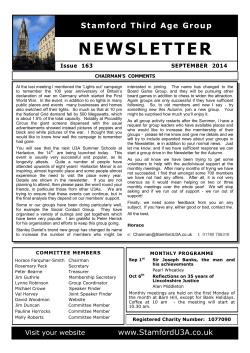 NEWSLETTER - Stamford U3A
