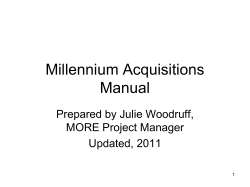 Millennium Acquisitions Manual - Indianhead Federated Library