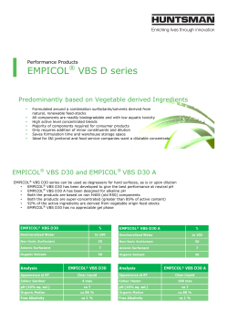 EMPICOL VBS D series - Huntsman Corporation