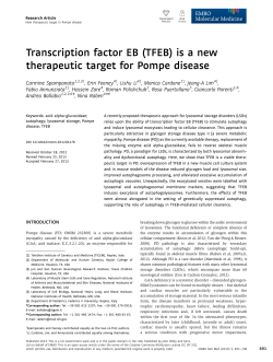 Transcription factor EB (TFEB) is a new therapeutic target for Pompe