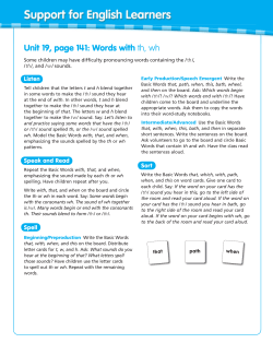 Unit 19, page 141: Words with th, wh