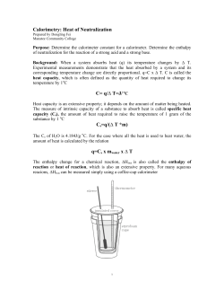 Calorimetry: Heat of Neutralization