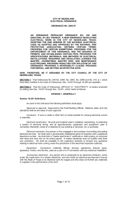 Electrical Ordinance