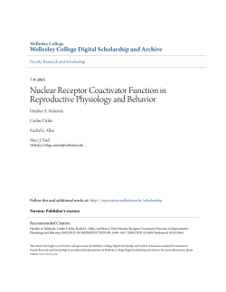 Nuclear Receptor Coactivator Function in Reproductive Physiology