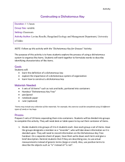 Constructing a Dichotomous Key