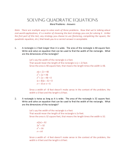 Algebra Chapter 9 Review Word Problems