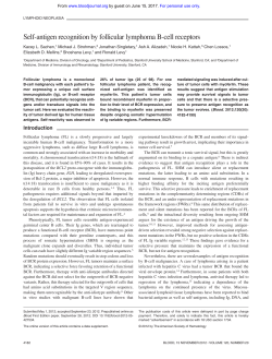 Self-antigen recognition by follicular lymphoma B
