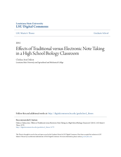 Effects of Traditional versus Electronic Note Taking in a High School