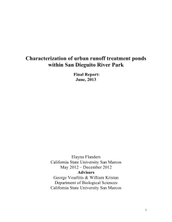 Characterization of urban runoff treatment ponds within San