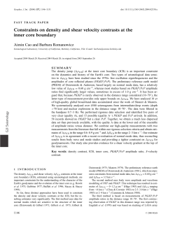 Constraints on density and shear velocity contrasts at the inner core