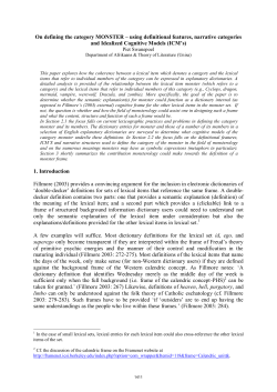 On defining the category MONSTER