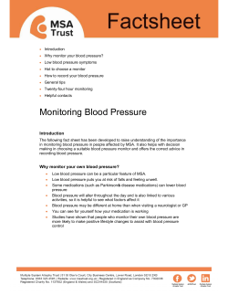 Monitoring Blood Pressure