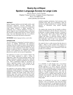 Query-by-critique: Spoken Language Access to