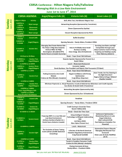 CSRSA Conference - Hilton Niagara Falls/Fallsview Sunday Jun