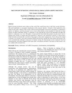 The Concept of Destiny and Its Social Implications Among the Esans