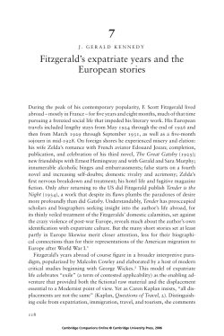 Fitzgerald`s expatriate years and the European stories