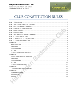 club constitution rules - Harpenden Badminton Club Welcome