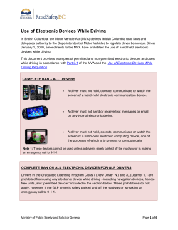 Use of Electronic Devices While Driving