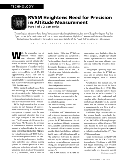RVSM Heightens Need for Precision in Altitude Measurement Part 1