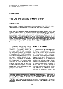 The Life and Legacy of Marie Curiea