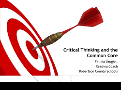 Critical Thinking and the Common Core