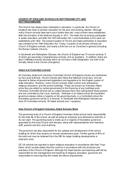 Church of England schools in Nottingham City and Nottinghamshire