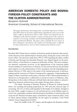 american domestic policy and bosnia: foreign policy constraints and