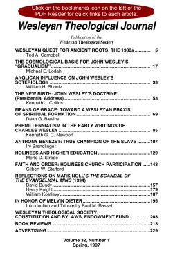 1997 WTJ 32, 1 - The Wesley Center Online