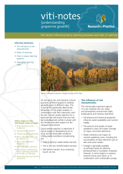 Site factors influencing berry ripening processes and rates of ripening