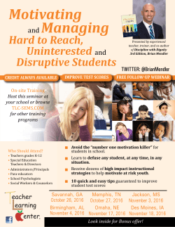 Motivating and Managing - Teacher Learning Center