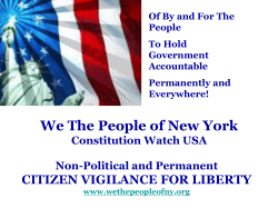 Power Point Presentation - We The People of New York
