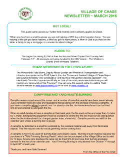 March 2016 - Village of Chase