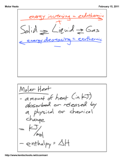 Molar Heats http://www.kentschools.net/ccarman/ February 15, 2011